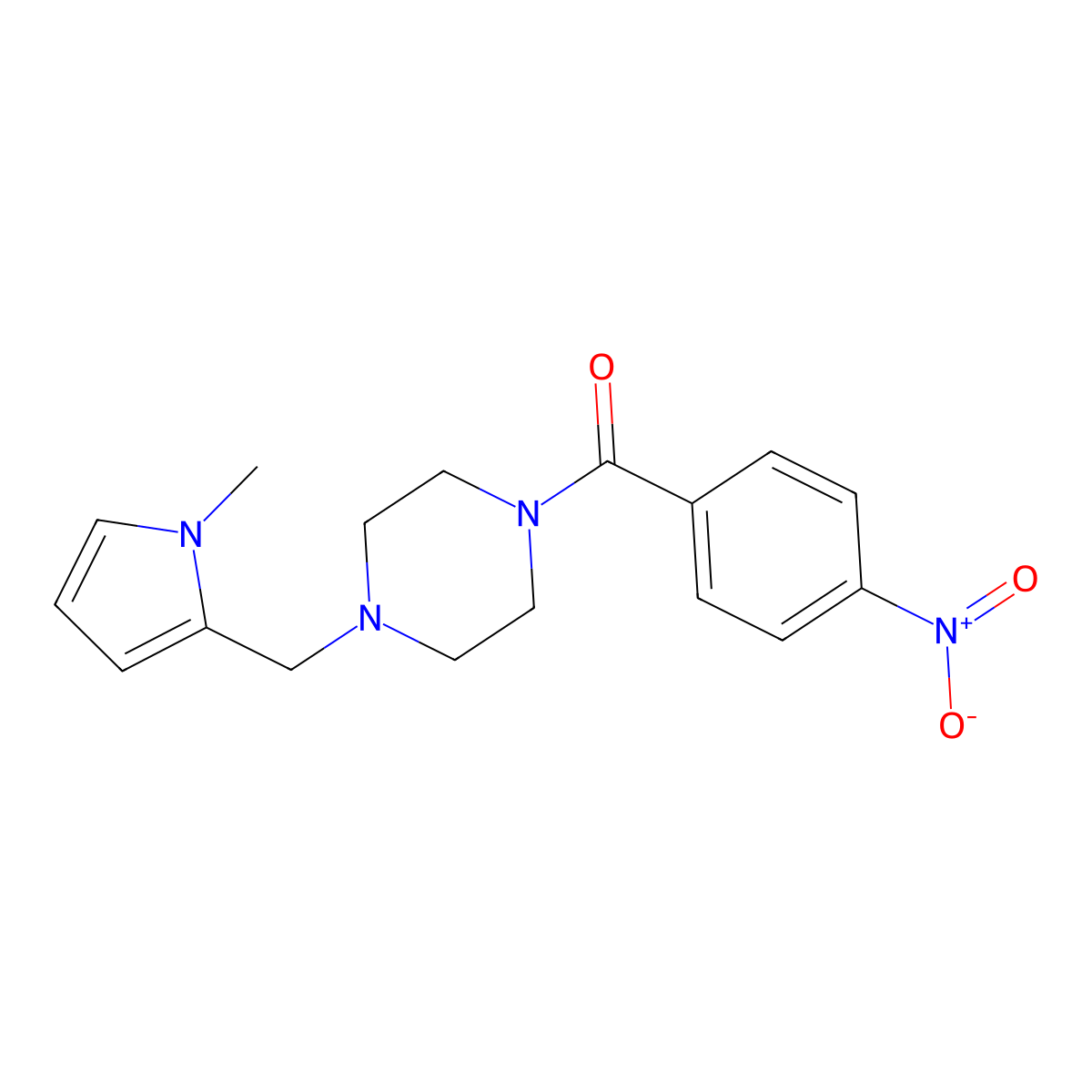 [4-[(1-Methylpyrrol-2-yl)methyl]piperazin-1-yl]-(4-nitrophenyl)methanone molecular structure, CAS 355820-16-5