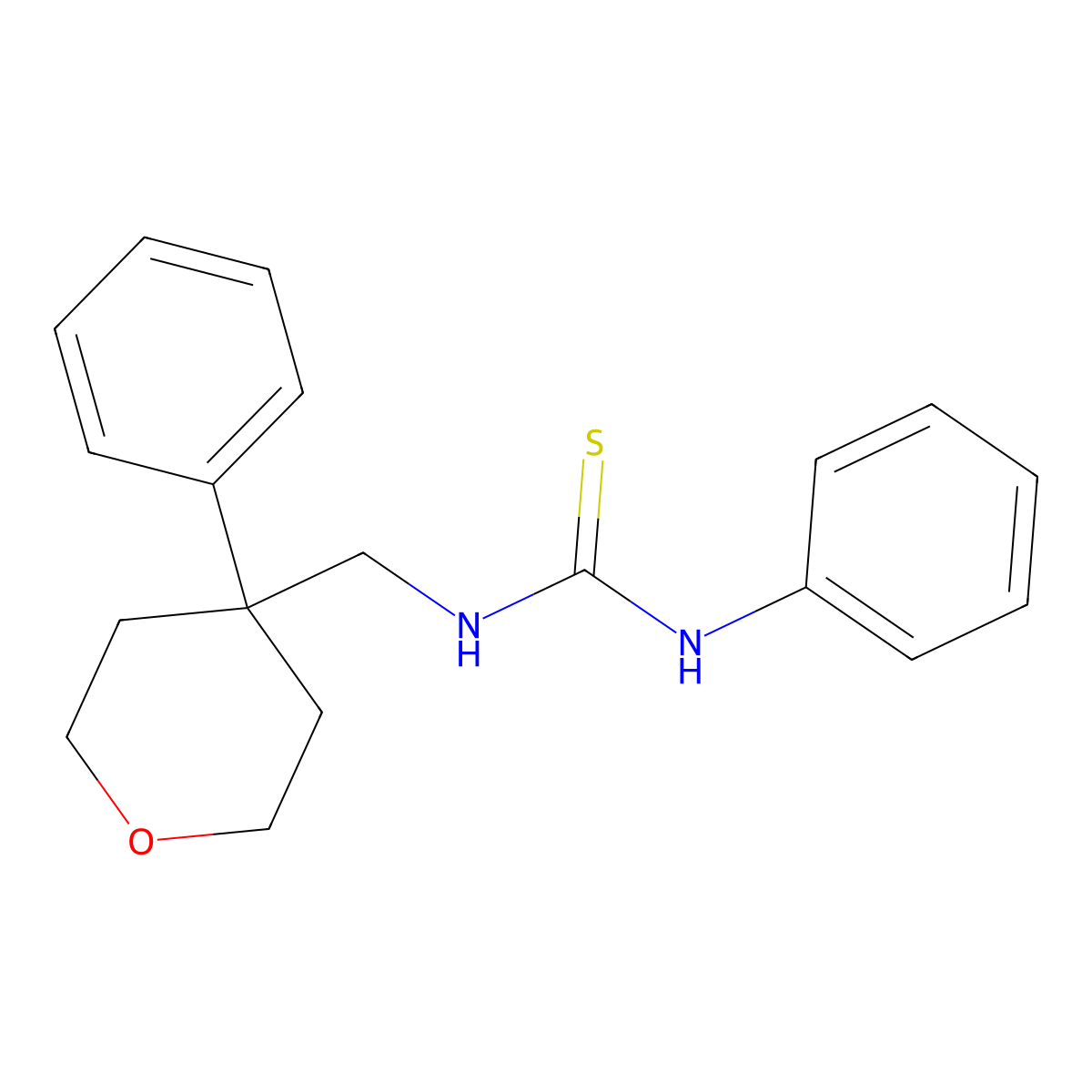 1-Phenyl-3-[(4-phenyloxan-4-yl)methyl]thiourea molecular structure, CAS 355820-44-9