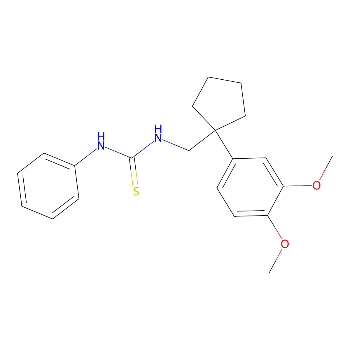 1-[[1-(3,4-Dimethoxyphenyl)cyclopentyl]methyl]-3-phenylthiourea molecular structure, CAS 355820-47-2