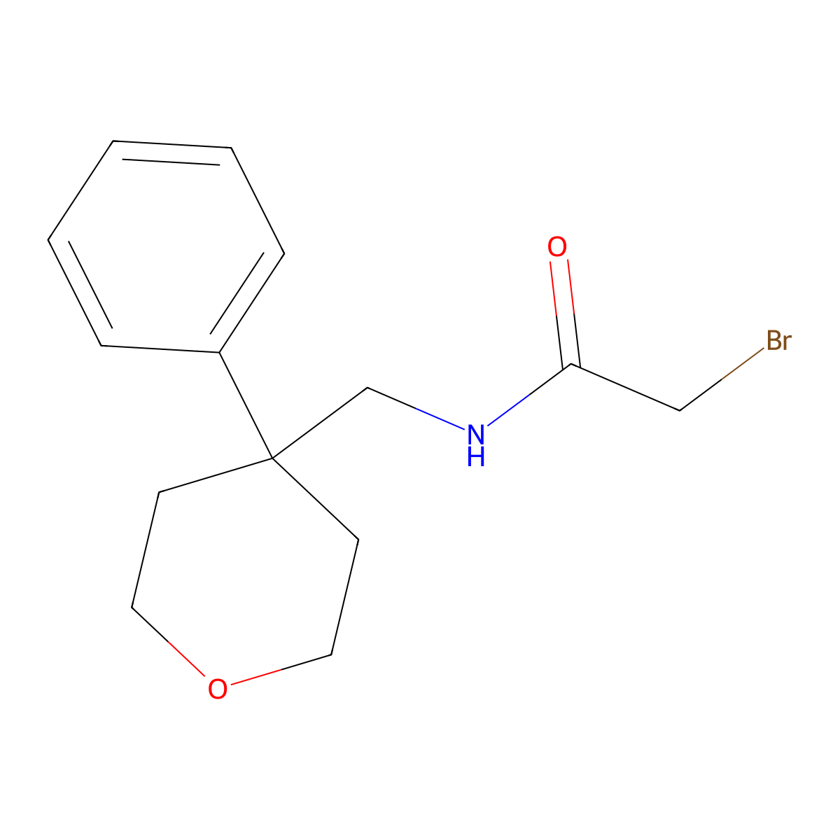 2-bromo-N-[(4-phenyltetrahydro-2H-pyran-4-yl)methyl]acetamide molecular structure, CAS 355820-56-3