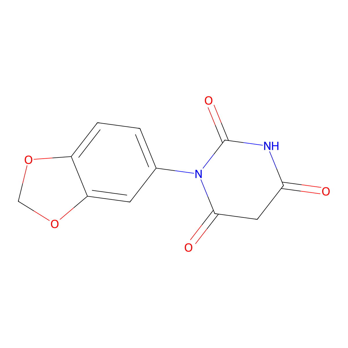 1-(1,3-benzodioxol-5-yl)pyrimidine-2,4,6(1H,3H,5H)-trione molecular structure, CAS 355820-90-5