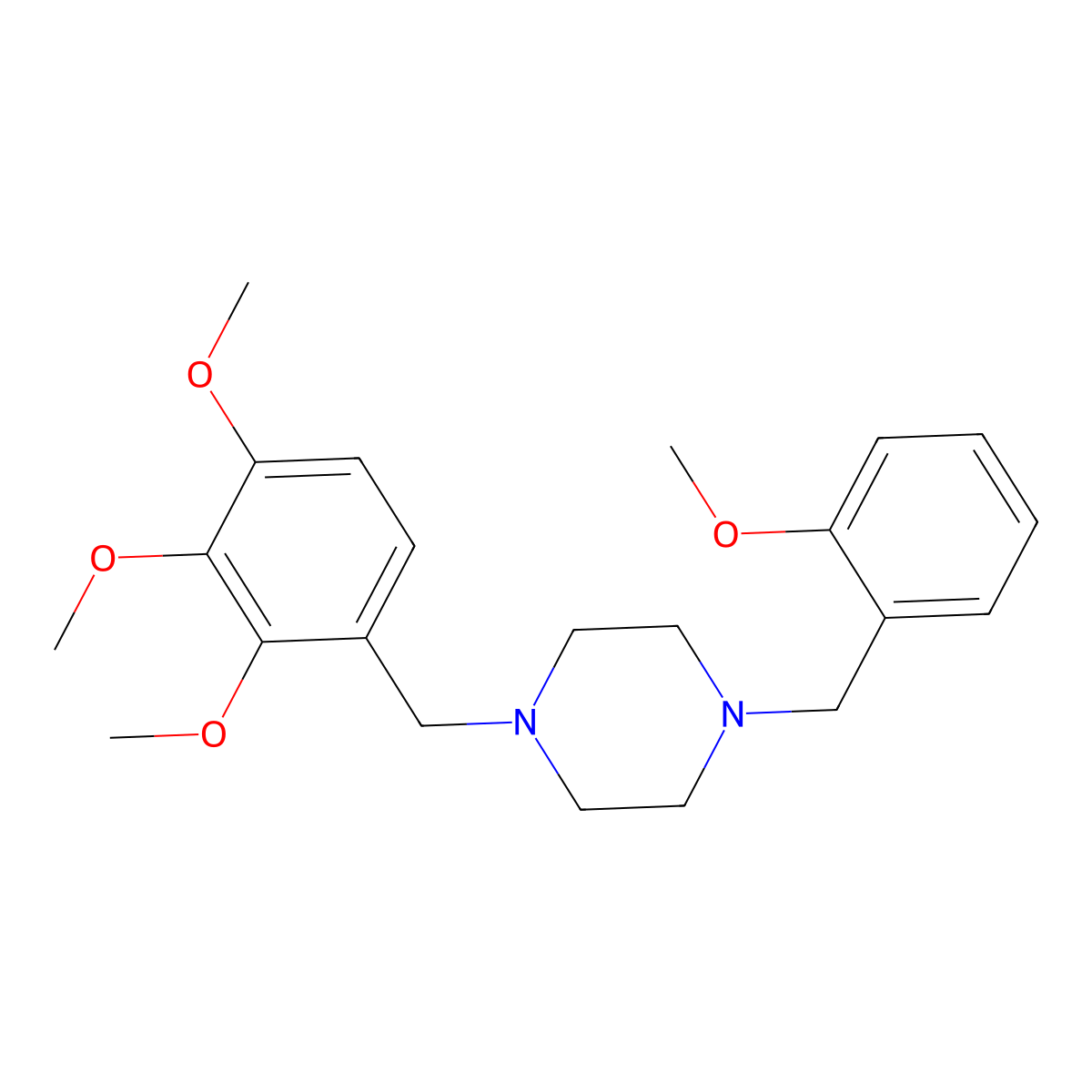 1-(2-Methoxybenzyl)-4-(2,3,4-trimethoxybenzyl)piperazine molecular structure, CAS 355821-20-4