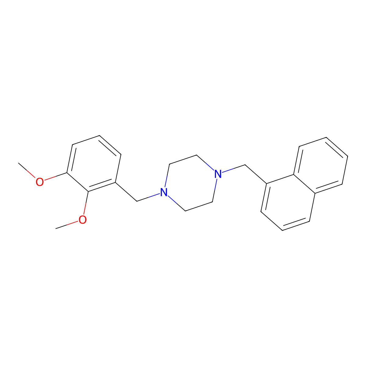 1-[(2,3-Dimethoxyphenyl)methyl]-4-(naphthalen-1-ylmethyl)piperazine molecular structure, CAS 355821-23-7