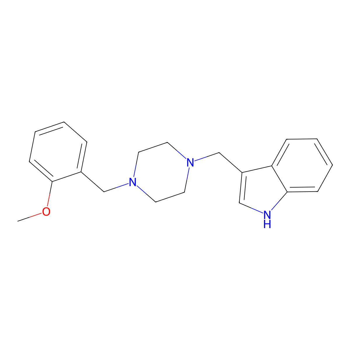 3-({4-[(2-Methoxyphenyl)methyl]piperazin-1-YL}methyl)-1H-indole molecular structure, CAS 355821-29-3