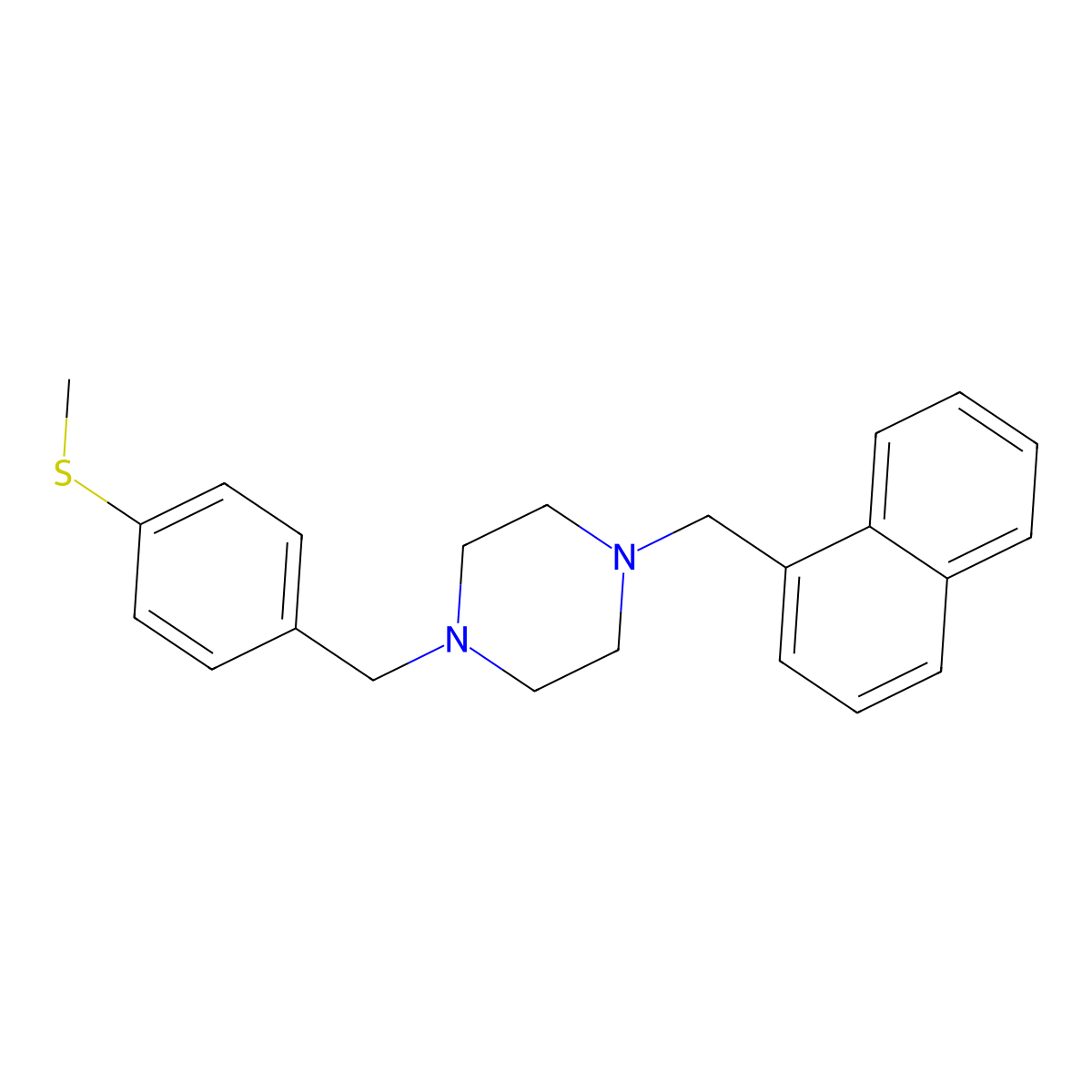 1-[(4-Methylsulfanylphenyl)methyl]-4-(naphthalen-1-ylmethyl)piperazine molecular structure, CAS 355821-40-8