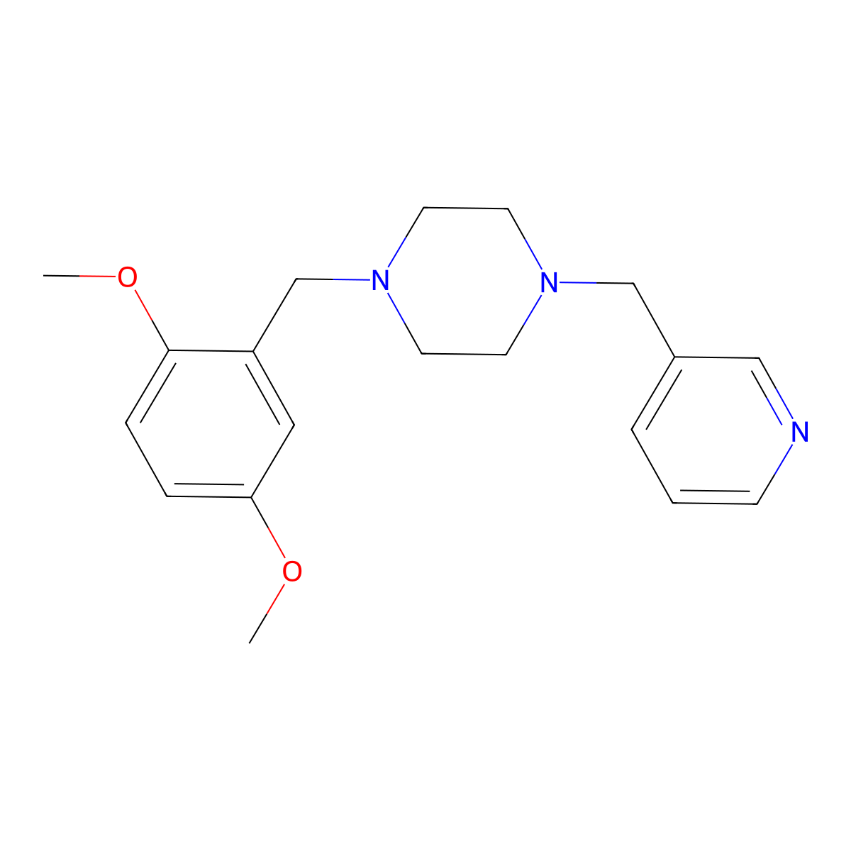 1-[(2,5-Dimethoxyphenyl)methyl]-4-(pyridin-3-ylmethyl)piperazine molecular structure, CAS 355821-42-0