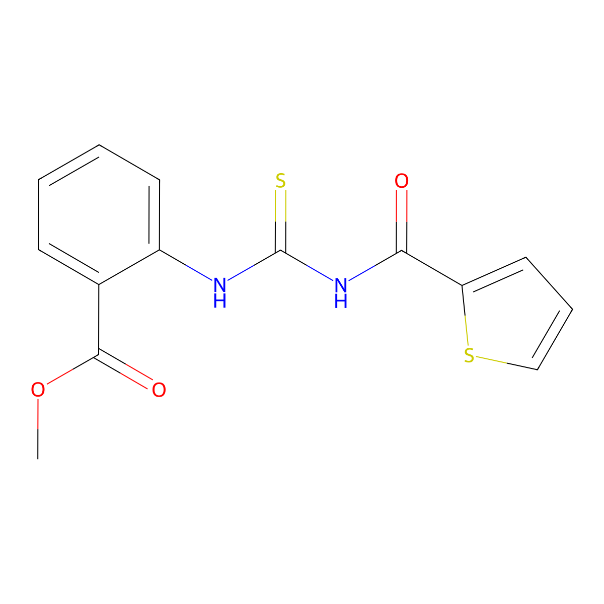Methyl 2-(thiophene-2-carbonylcarbamothioylamino)benzoate molecular structure, CAS 355821-97-5