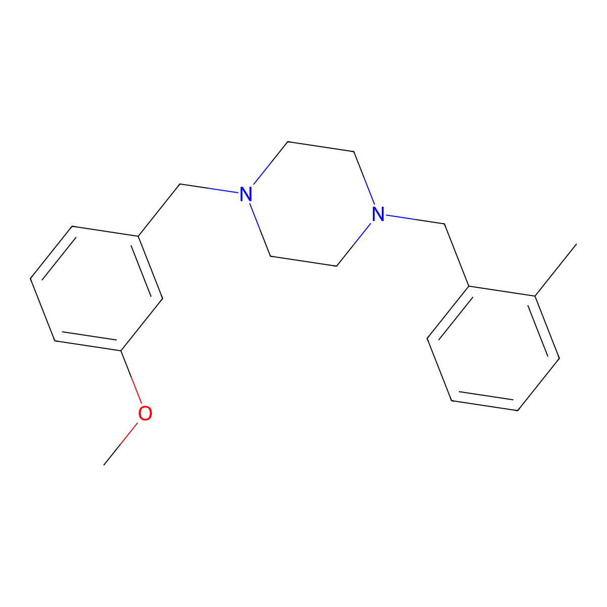 1-(3-Methoxybenzyl)-4-(2-methylbenzyl)piperazine molecular structure, CAS 355822-07-0