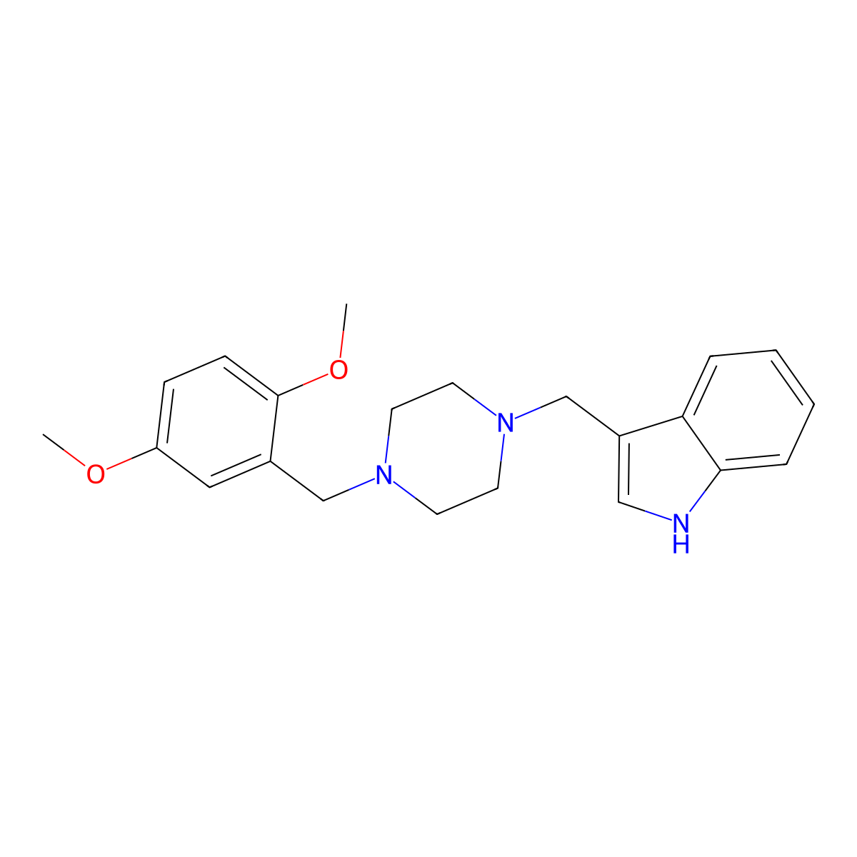 3-{[4-(2,5-dimethoxybenzyl)piperazin-1-yl]methyl}-1H-indole molecular structure, CAS 355822-13-8