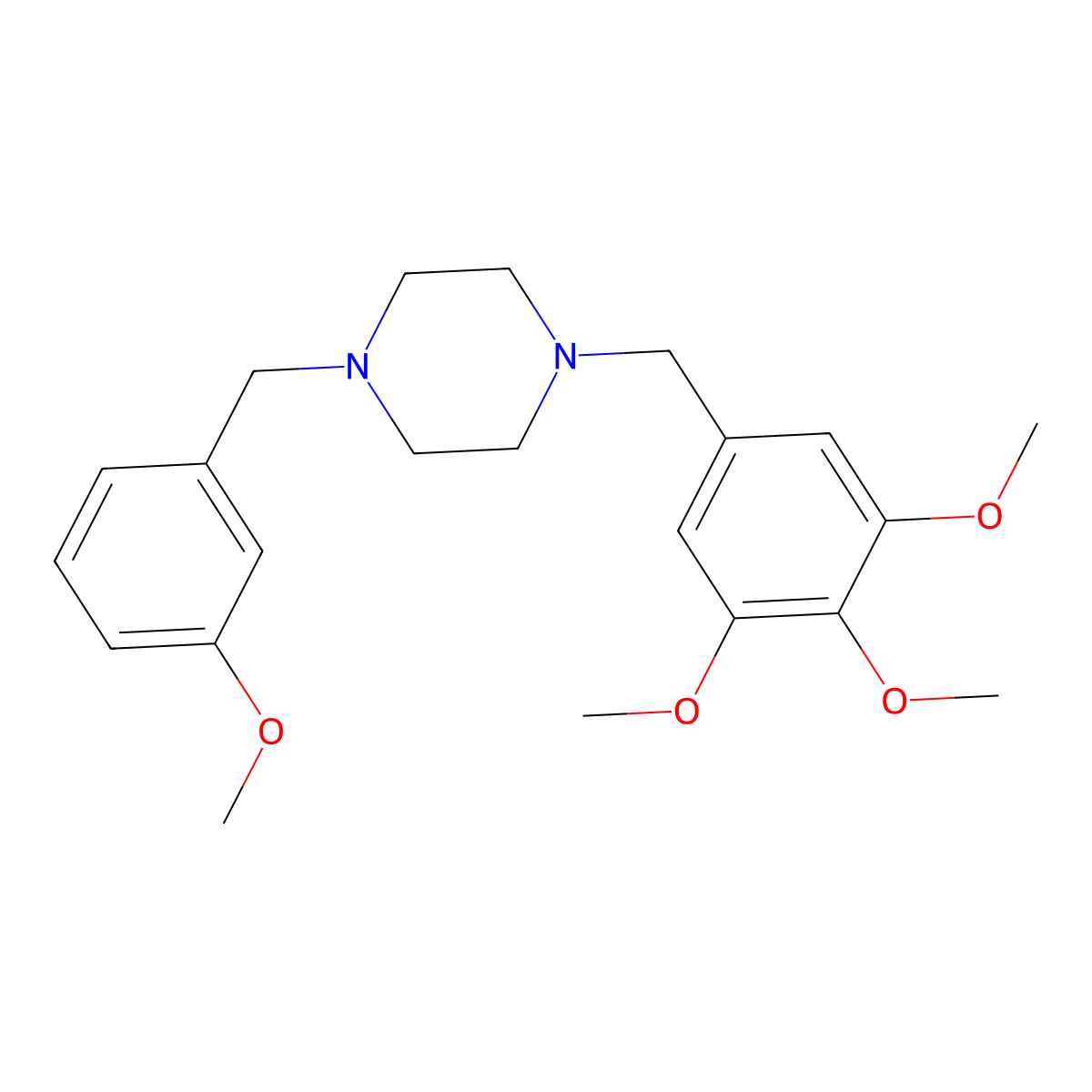 1-[(3-Methoxyphenyl)methyl]-4-[(3,4,5-trimethoxyphenyl)methyl]piperazine molecular structure, CAS 355822-17-2