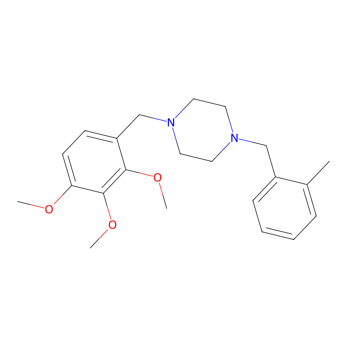 1-(2-Methylbenzyl)-4-(2,3,4-trimethoxybenzyl)piperazine molecular structure, CAS 355822-33-2