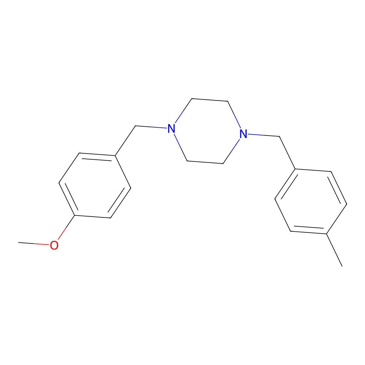 1-(4-Methoxybenzyl)-4-(4-methylbenzyl)piperazine molecular structure, CAS 355822-35-4