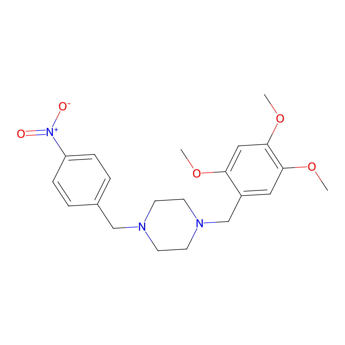 1-[(4-Nitrophenyl)methyl]-4-[(2,4,5-trimethoxyphenyl)methyl]piperazine molecular structure, CAS 355822-62-7