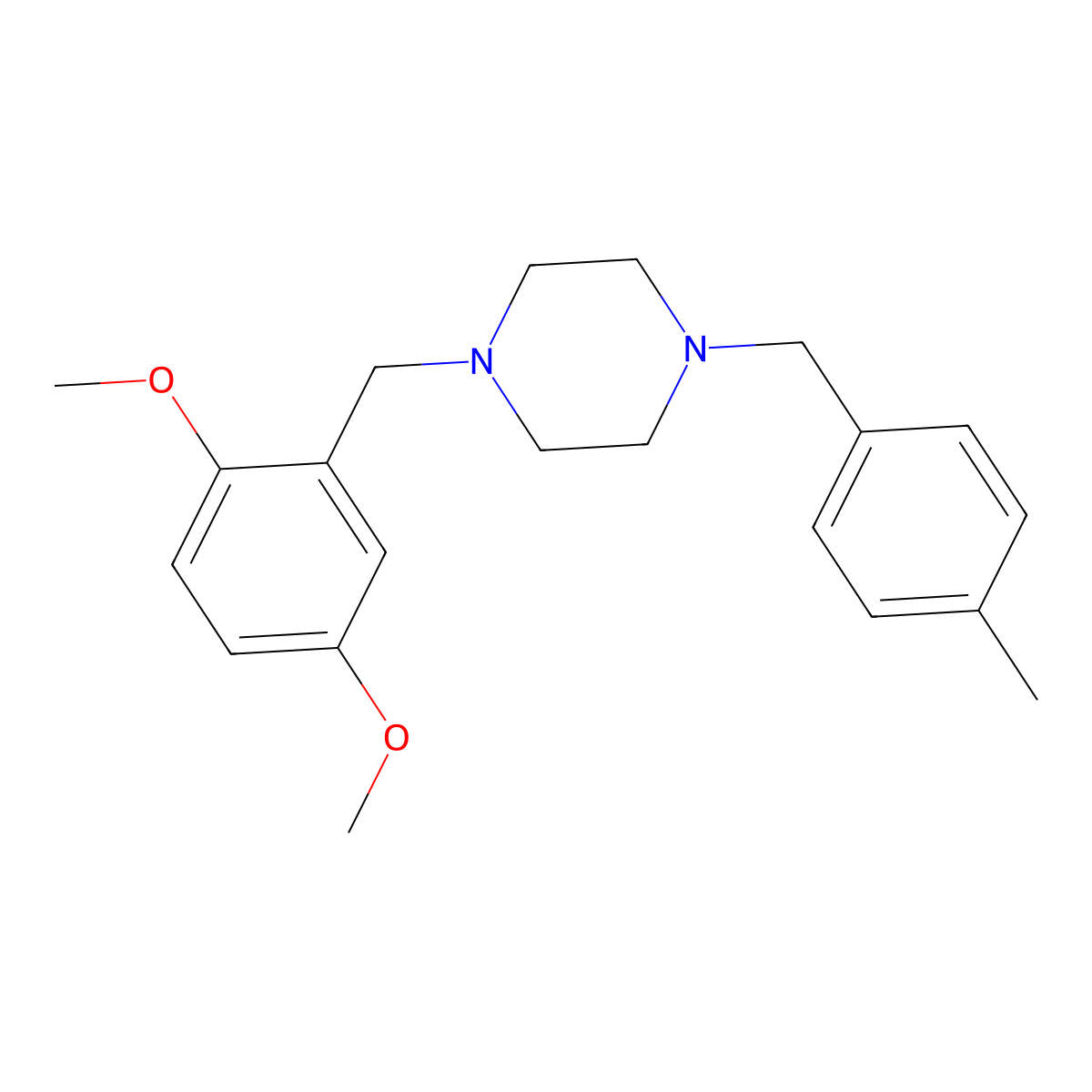 1-(2,5-Dimethoxybenzyl)-4-(4-methylbenzyl)piperazine molecular structure, CAS 355823-01-7
