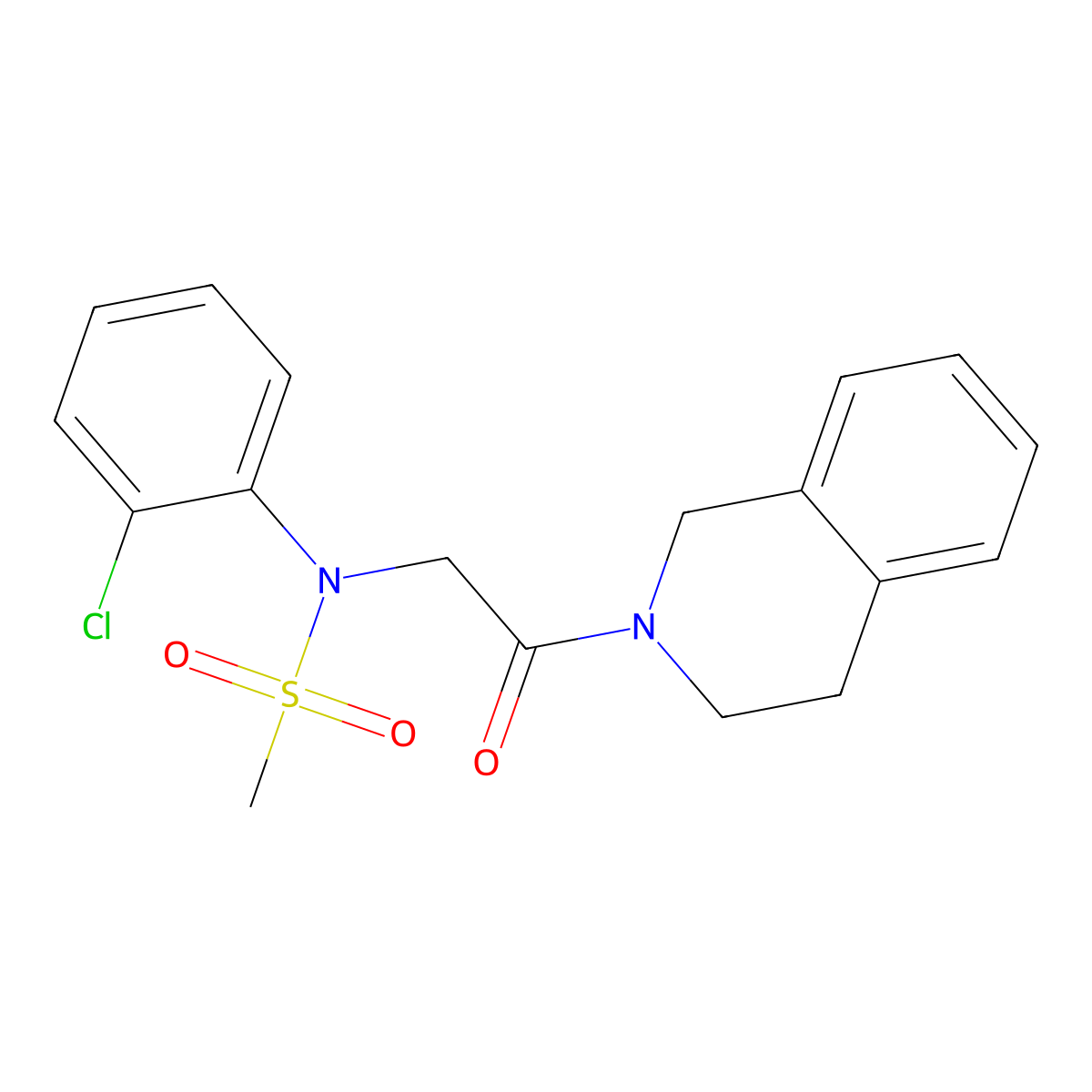 N-(2-chlorophenyl)-N-[2-(3,4-dihydroisoquinolin-2(1H)-yl)-2-oxoethyl]methanesulfonamide molecular structure, CAS 355823-85-7