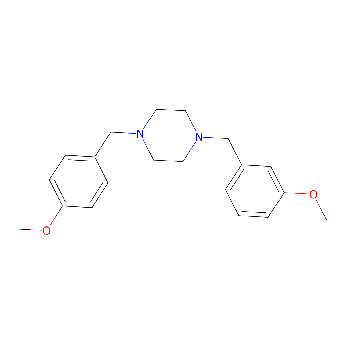 1-(3-Methoxybenzyl)-4-(4-methoxybenzyl)piperazine molecular structure, CAS 355823-97-1
