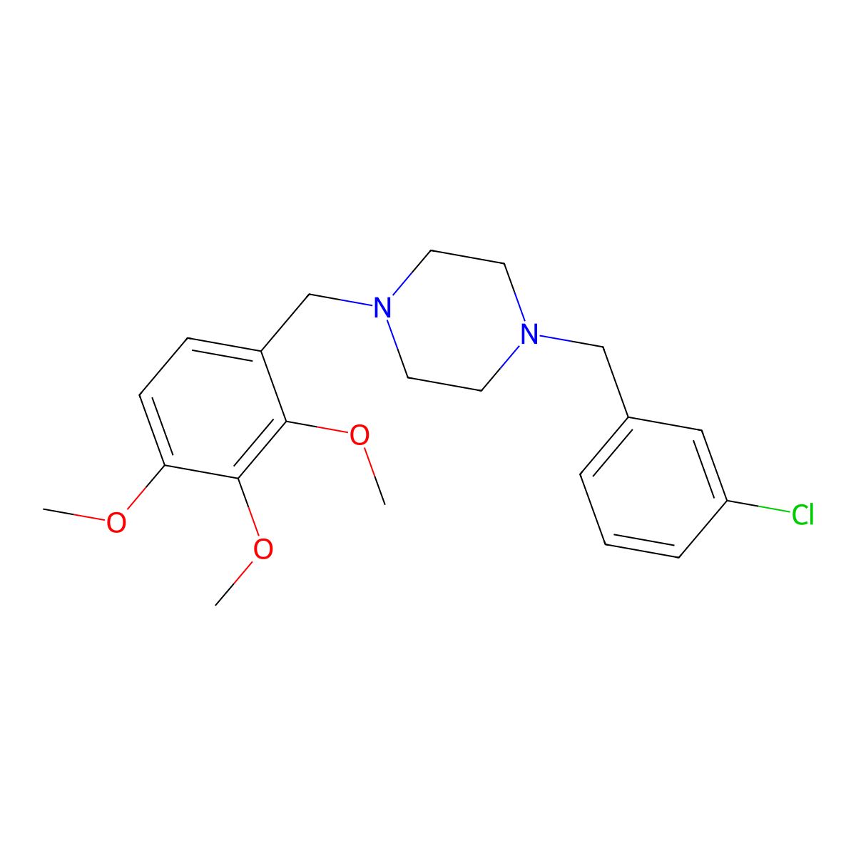 1-(3-Chlorobenzyl)-4-(2,3,4-trimethoxybenzyl)piperazine molecular structure, CAS 355824-02-1