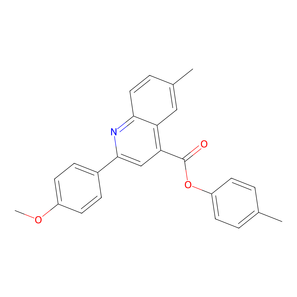 4-Methylphenyl 2-(4-methoxyphenyl)-6-methyl-4-quinolinecarboxylate molecular structure, CAS 355824-12-3