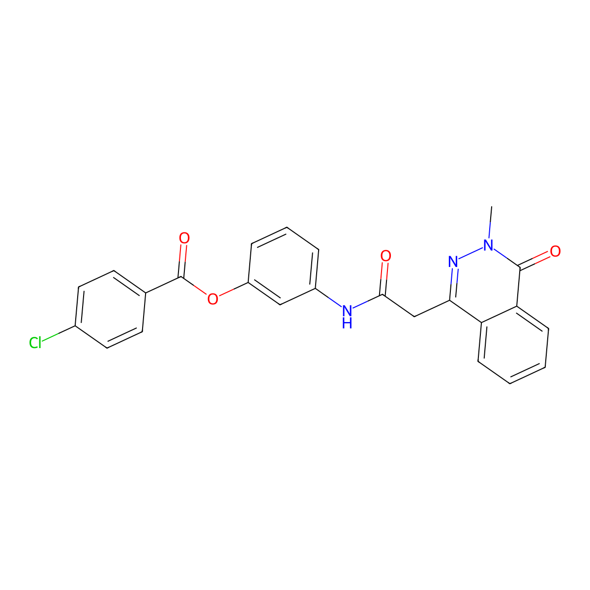 3-{[(3-Methyl-4-oxo-3,4-dihydrophthalazin-1-yl)acetyl]amino}phenyl 4-chlorobenzoate molecular structure, CAS 355824-19-0