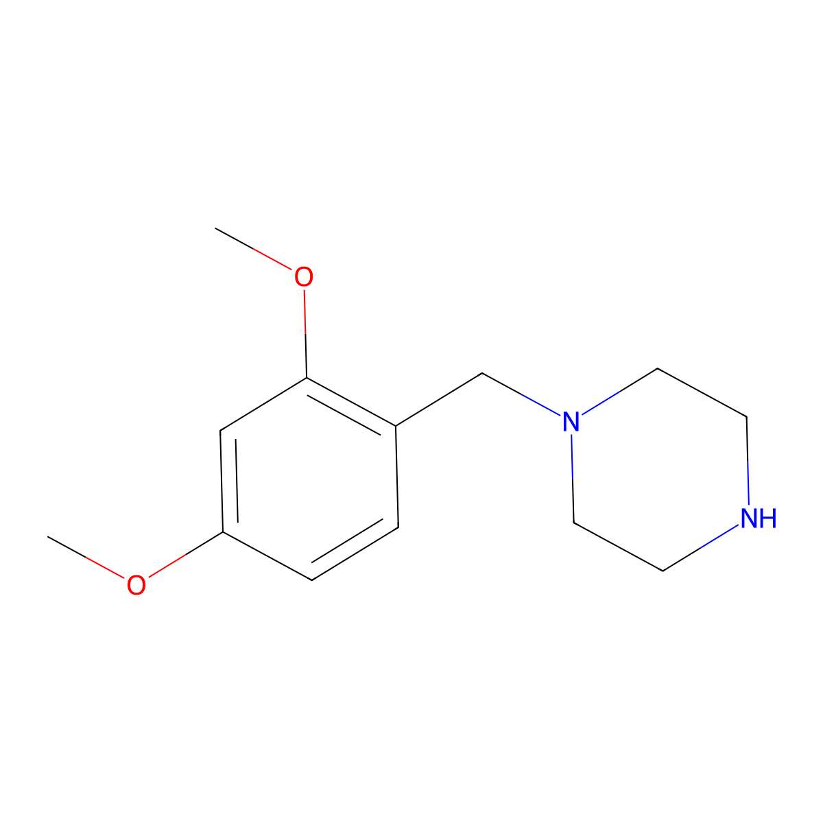 1-(2,4-Dimethoxybenzyl)piperazine molecular structure, CAS 355824-21-4