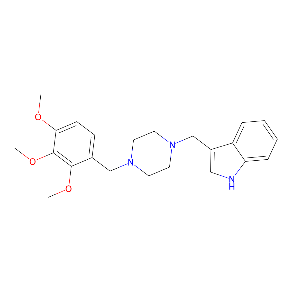 3-({4-[(2,3,4-Trimethoxyphenyl)methyl]piperazin-1-YL}methyl)-1H-indole molecular structure, CAS 355824-24-7