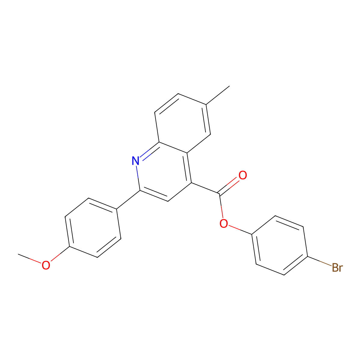 4-Bromophenyl 2-(4-methoxyphenyl)-6-methyl-4-quinolinecarboxylate molecular structure, CAS 355824-27-0