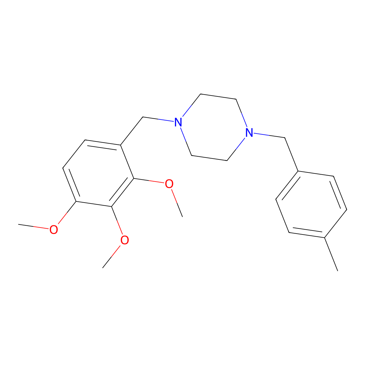 1-[(4-Methylphenyl)methyl]-4-[(2,3,4-trimethoxyphenyl)methyl]piperazine molecular structure, CAS 355824-45-2