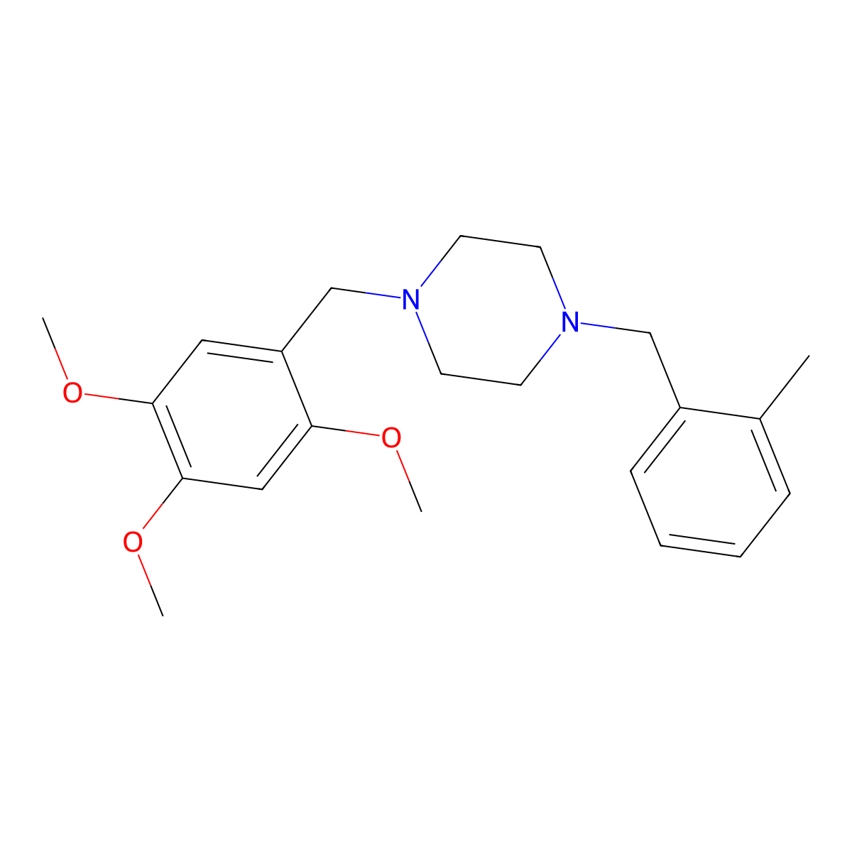 1-(2-Methylbenzyl)-4-(2,4,5-trimethoxybenzyl)piperazine molecular structure, CAS 355824-61-2