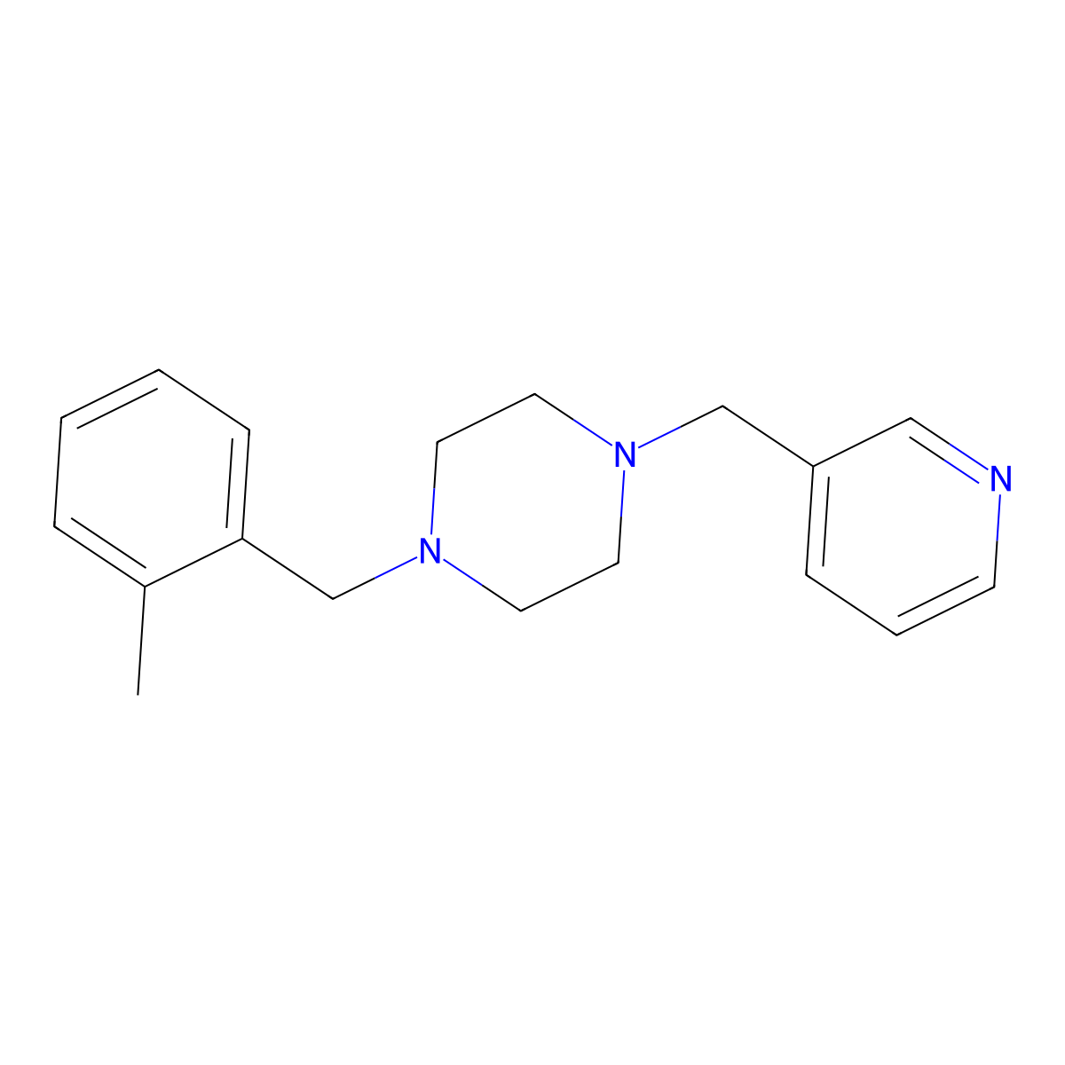 1-(2-Methylbenzyl)-4-(3-pyridinylmethyl)piperazine molecular structure, CAS 355824-72-5