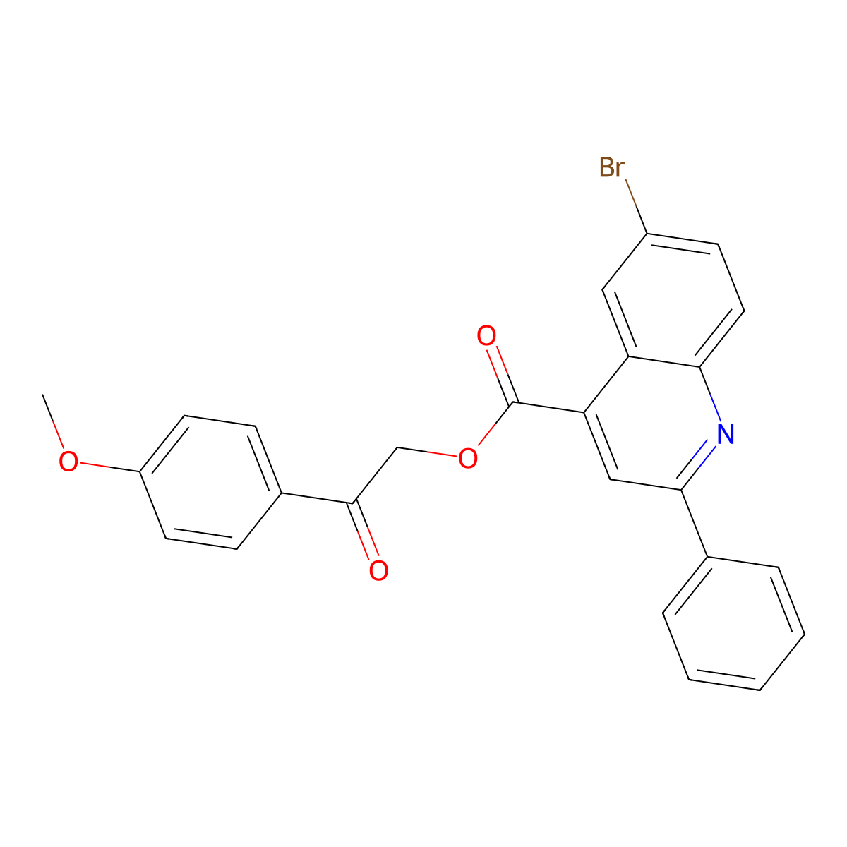 2-(4-Methoxyphenyl)-2-oxoethyl 6-bromo-2-phenylquinoline-4-carboxylate molecular structure, CAS 355824-80-5