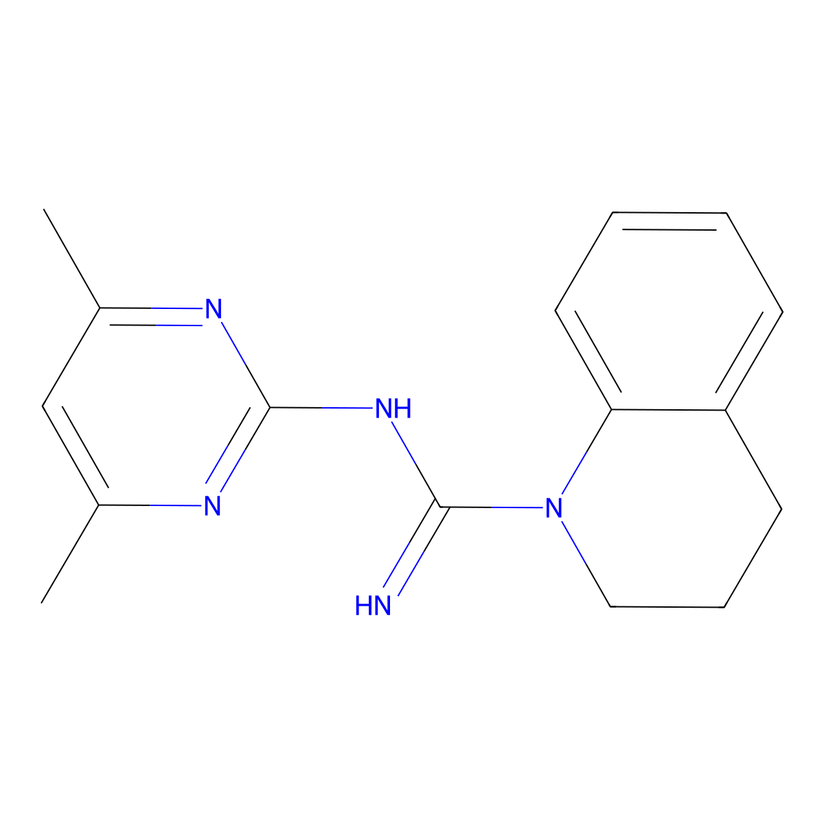 N-(4,6-dimethylpyrimidin-2-yl)-3,4-dihydroquinoline-1(2H)-carboximidamide molecular structure, CAS 355824-85-0