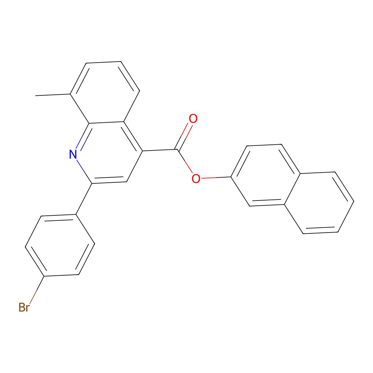 2-Naphthyl 2-(4-bromophenyl)-8-methyl-4-quinolinecarboxylate molecular structure, CAS 355825-31-9