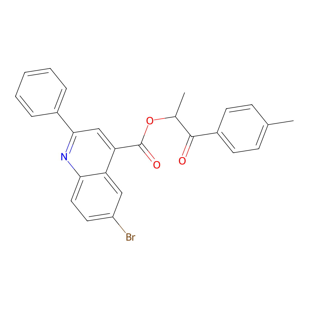 1-(4-Methylphenyl)-1-oxopropan-2-yl 6-bromo-2-phenylquinoline-4-carboxylate molecular structure, CAS 355825-59-1