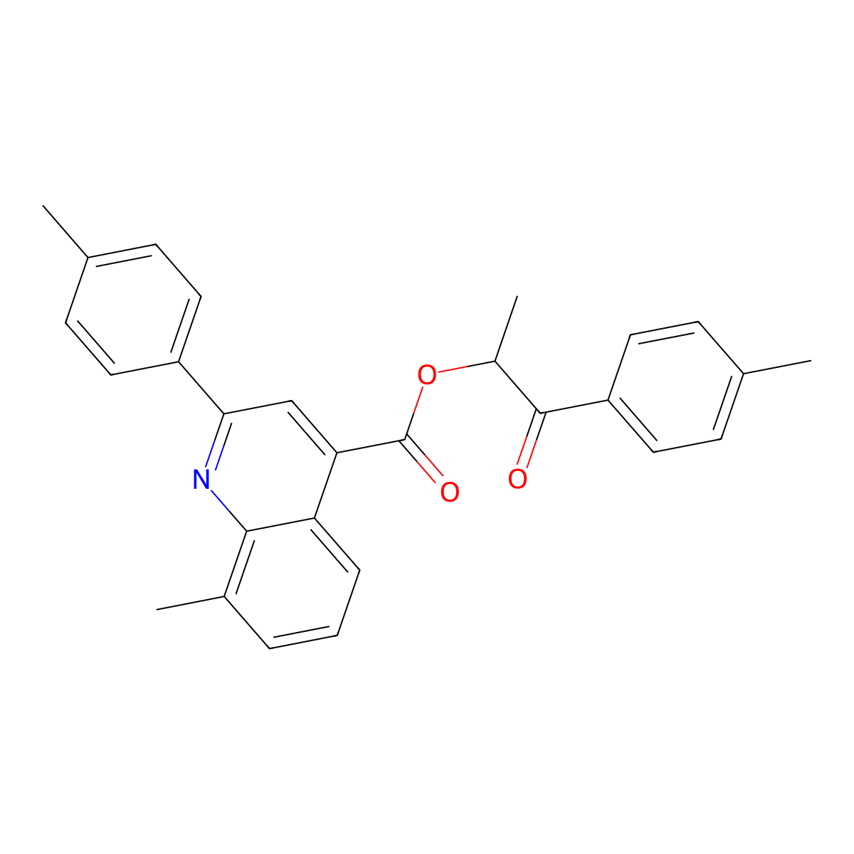 [1-(4-Methylphenyl)-1-oxopropan-2-yl] 8-methyl-2-(4-methylphenyl)quinoline-4-carboxylate molecular structure, CAS 355825-62-6