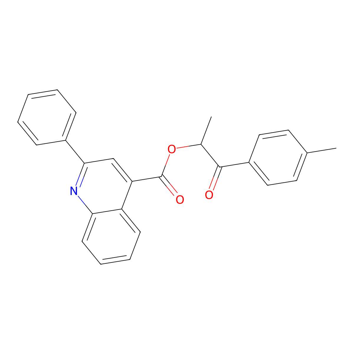1-Methyl-2-(4-methylphenyl)-2-oxoethyl 2-phenyl-4-quinolinecarboxylate molecular structure, CAS 355826-46-9