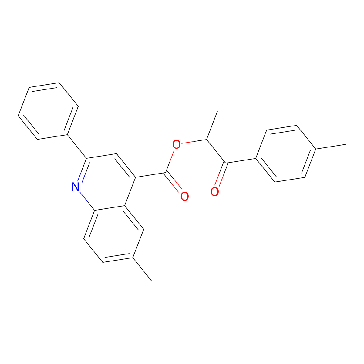 1-Methyl-2-(4-methylphenyl)-2-oxoethyl 6-methyl-2-phenyl-4-quinolinecarboxylate molecular structure, CAS 355826-50-5