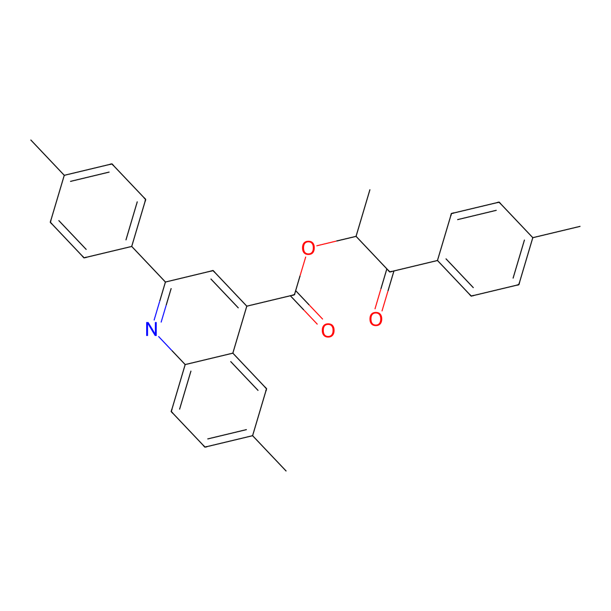 1-ME-2-(4-Methyl-PH)-2-oxoethyl 6-ME-2-(4-methylphenyl)-4-quinolinecarboxylate molecular structure, CAS 355826-52-7