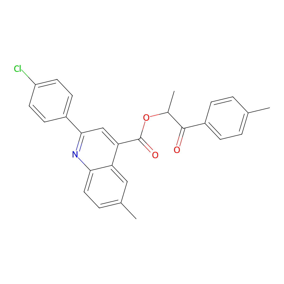 1-ME-2-(4-Methylphenyl)-2-oxoethyl 2-(4-chloro-PH)-6-ME-4-quinolinecarboxylate molecular structure, CAS 355826-56-1