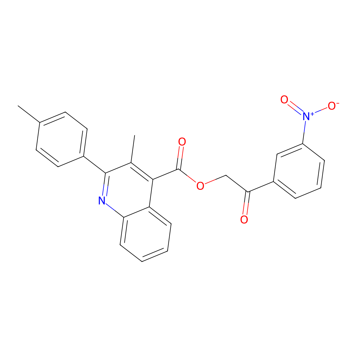 2-(3-Nitrophenyl)-2-oxoethyl 3-methyl-2-(4-methylphenyl)-4-quinolinecarboxylate molecular structure, CAS 355826-62-9