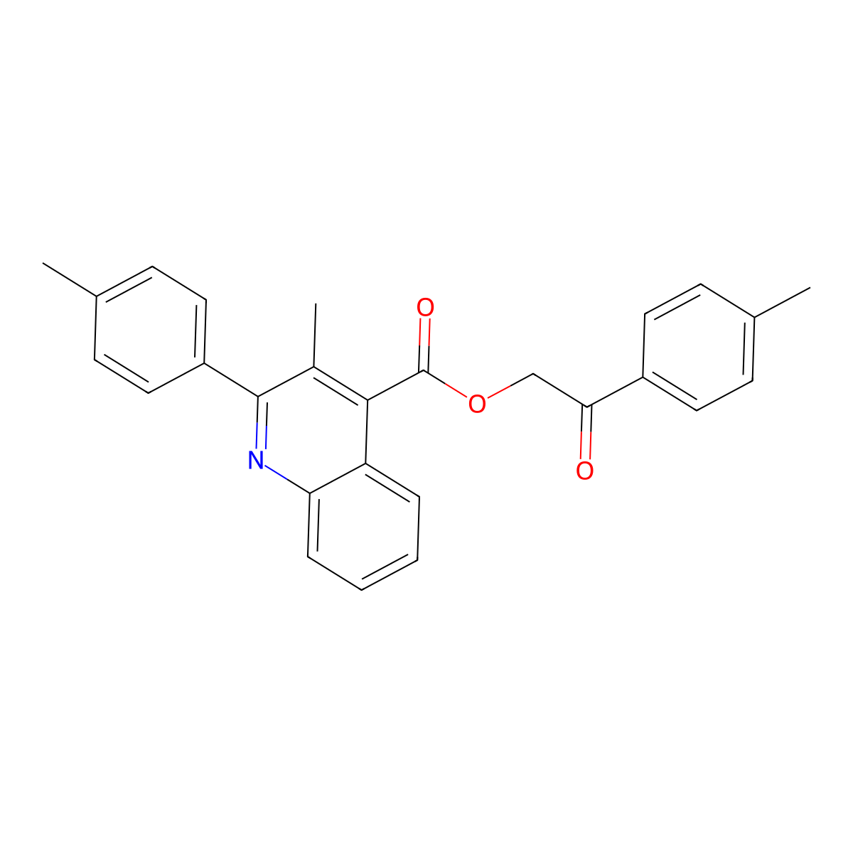 2-(4-Methylphenyl)-2-oxoethyl 3-methyl-2-(4-methylphenyl)-4-quinolinecarboxylate molecular structure, CAS 355826-64-1