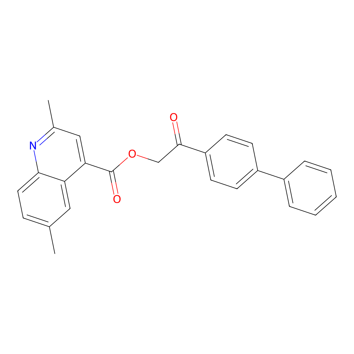 2-(Biphenyl-4-yl)-2-oxoethyl 2,6-dimethylquinoline-4-carboxylate molecular structure, CAS 355826-65-2