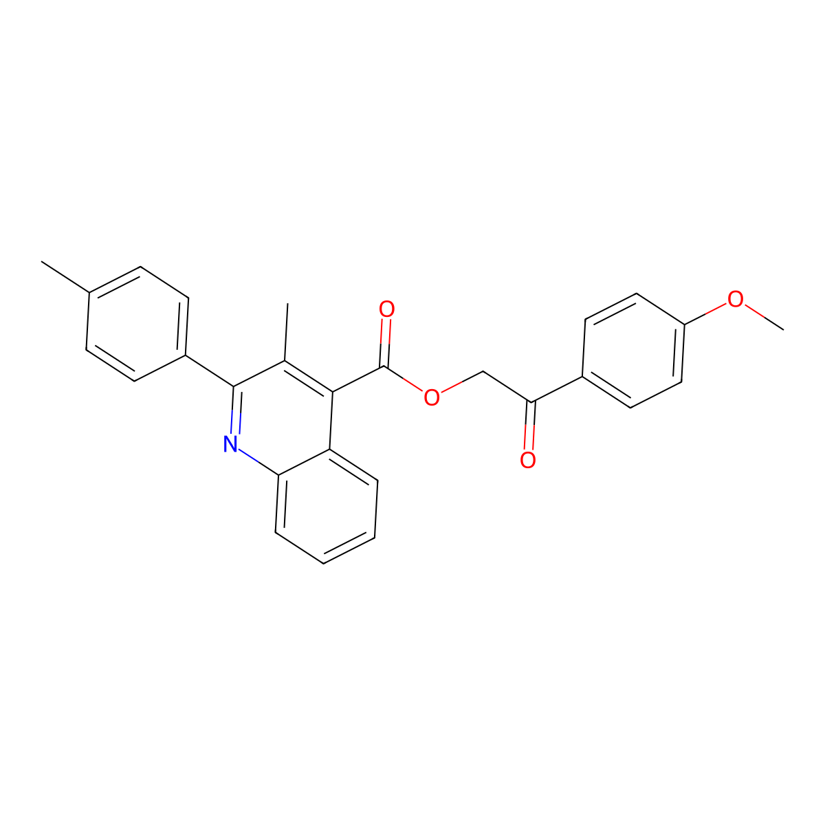 2-(4-Methoxyphenyl)-2-oxoethyl 3-ME-2-(4-methylphenyl)-4-quinolinecarboxylate molecular structure, CAS 355826-66-3
