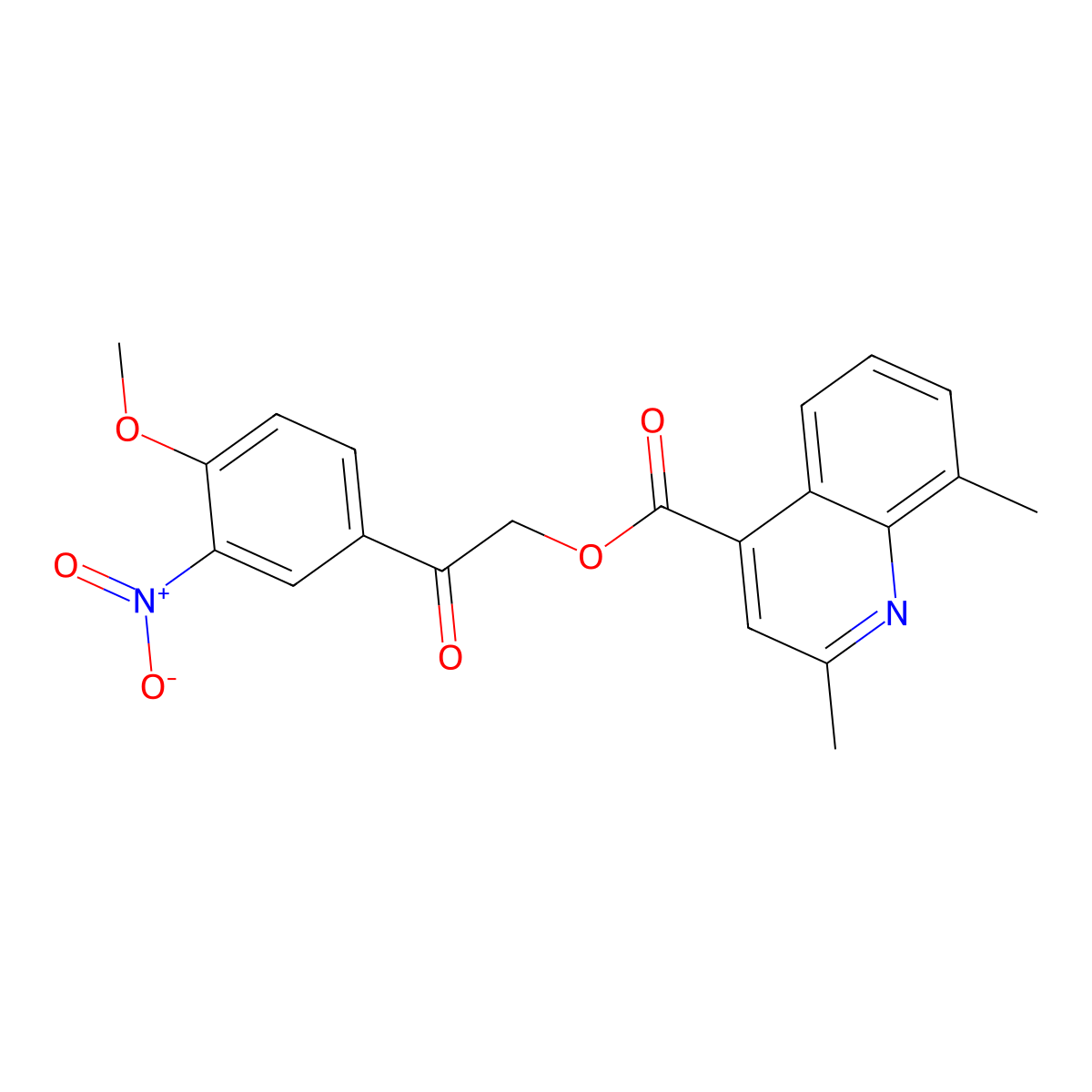 2-(4-Methoxy-3-nitrophenyl)-2-oxoethyl 2,8-dimethylquinoline-4-carboxylate molecular structure, CAS 355826-69-6