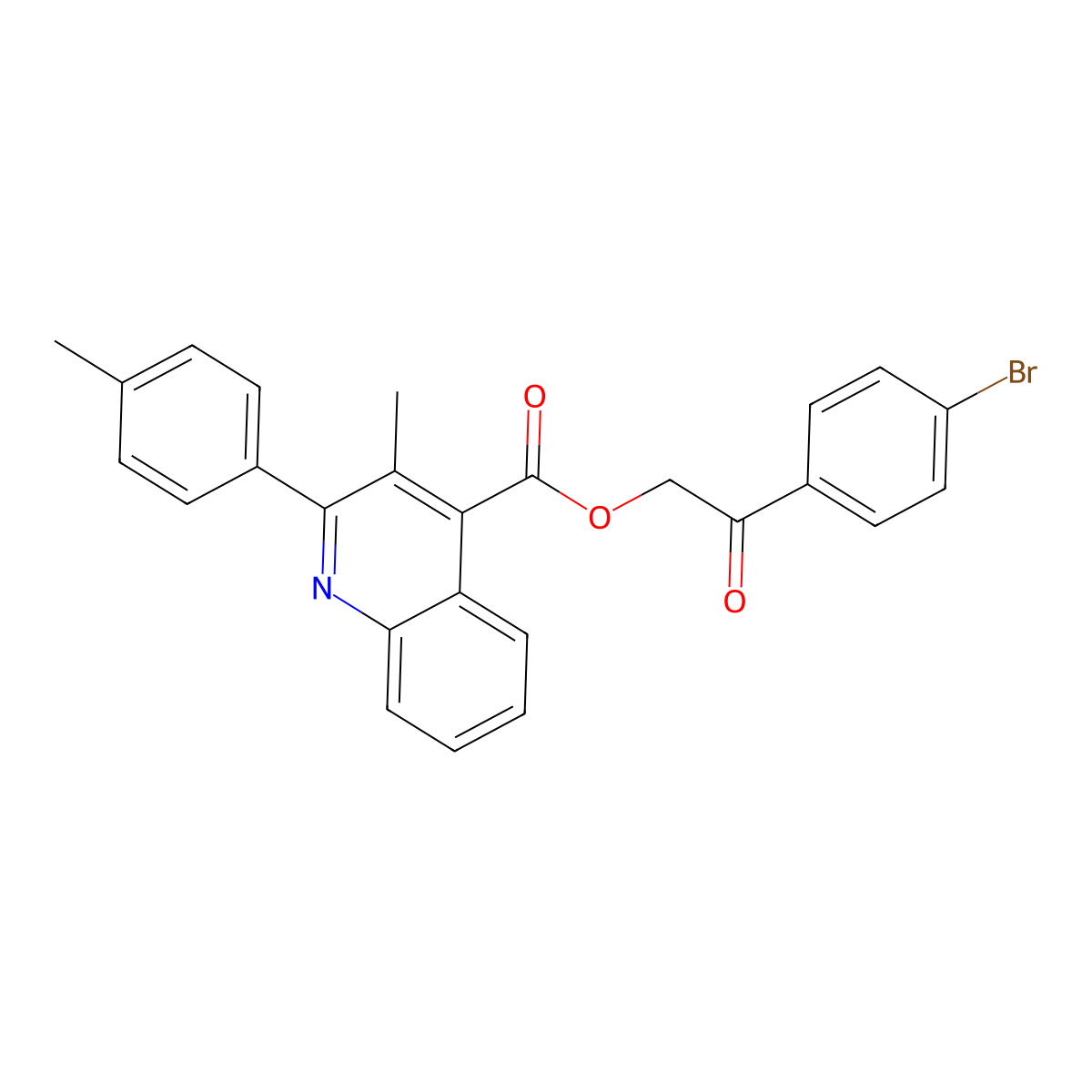 2-(4-Bromophenyl)-2-oxoethyl 3-methyl-2-(4-methylphenyl)-4-quinolinecarboxylate molecular structure, CAS 355826-70-9