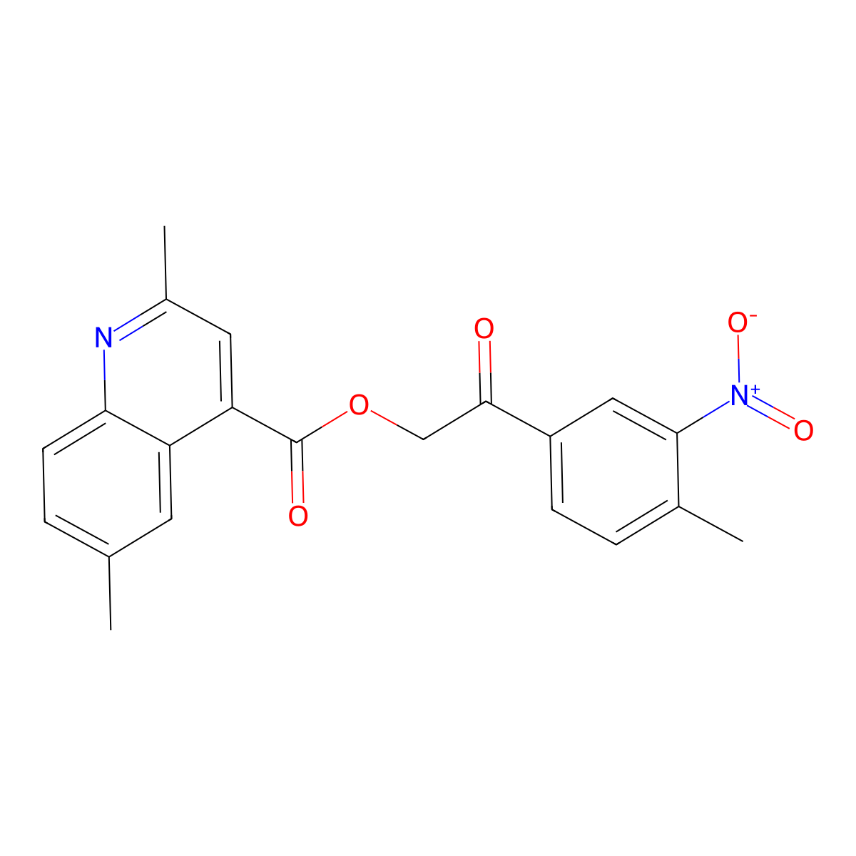 2-(4-Methyl-3-nitrophenyl)-2-oxoethyl 2,6-dimethylquinoline-4-carboxylate molecular structure, CAS 355826-71-0