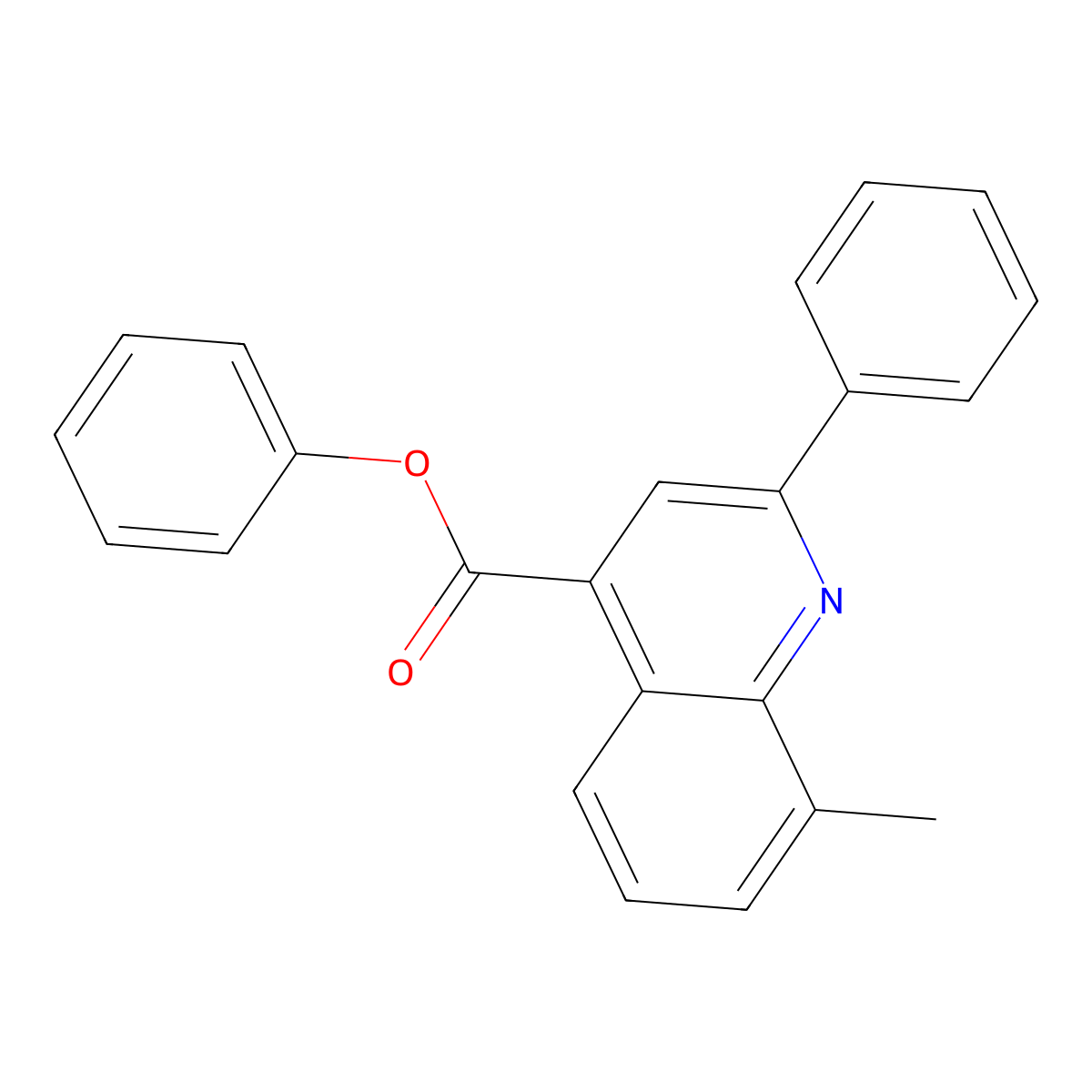 Phenyl 8-methyl-2-phenyl-4-quinolinecarboxylate molecular structure, CAS 355826-81-2