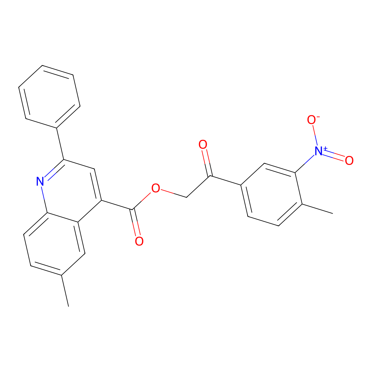 2-(4-Methyl-3-nitrophenyl)-2-oxoethyl 6-methyl-2-phenylquinoline-4-carboxylate molecular structure, CAS 355826-87-8