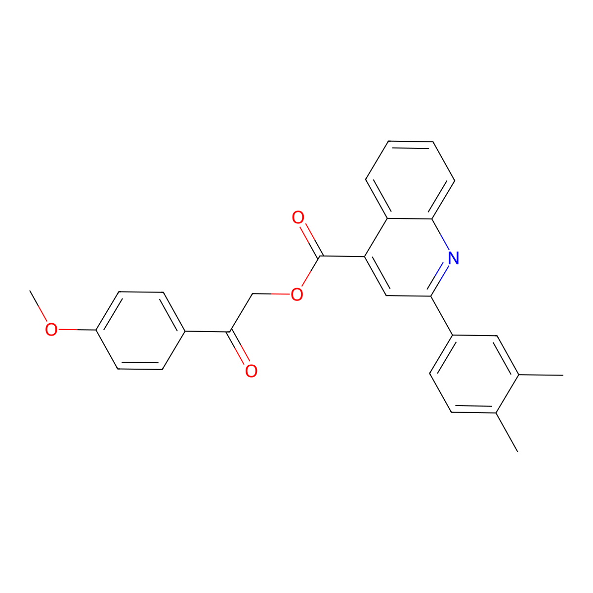 2-(4-Methoxyphenyl)-2-oxoethyl 2-(3,4-dimethylphenyl)-4-quinolinecarboxylate molecular structure, CAS 355826-90-3