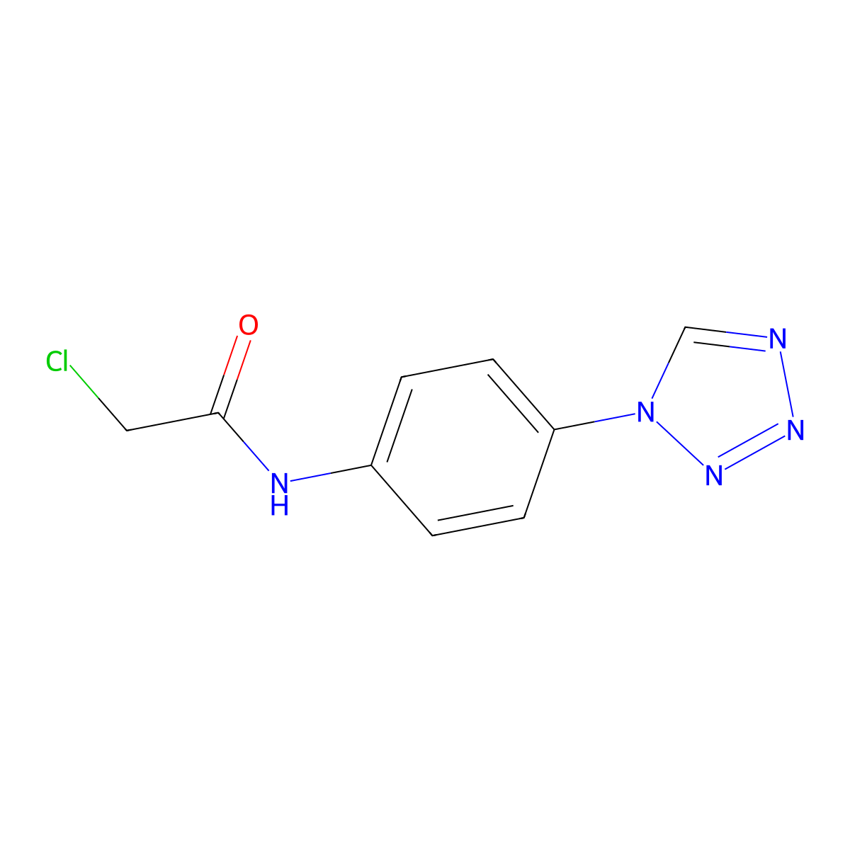 2-Chloro-N-(4-tetrazol-1-yl-phenyl)-acetamide molecular structure, CAS 355826-97-0