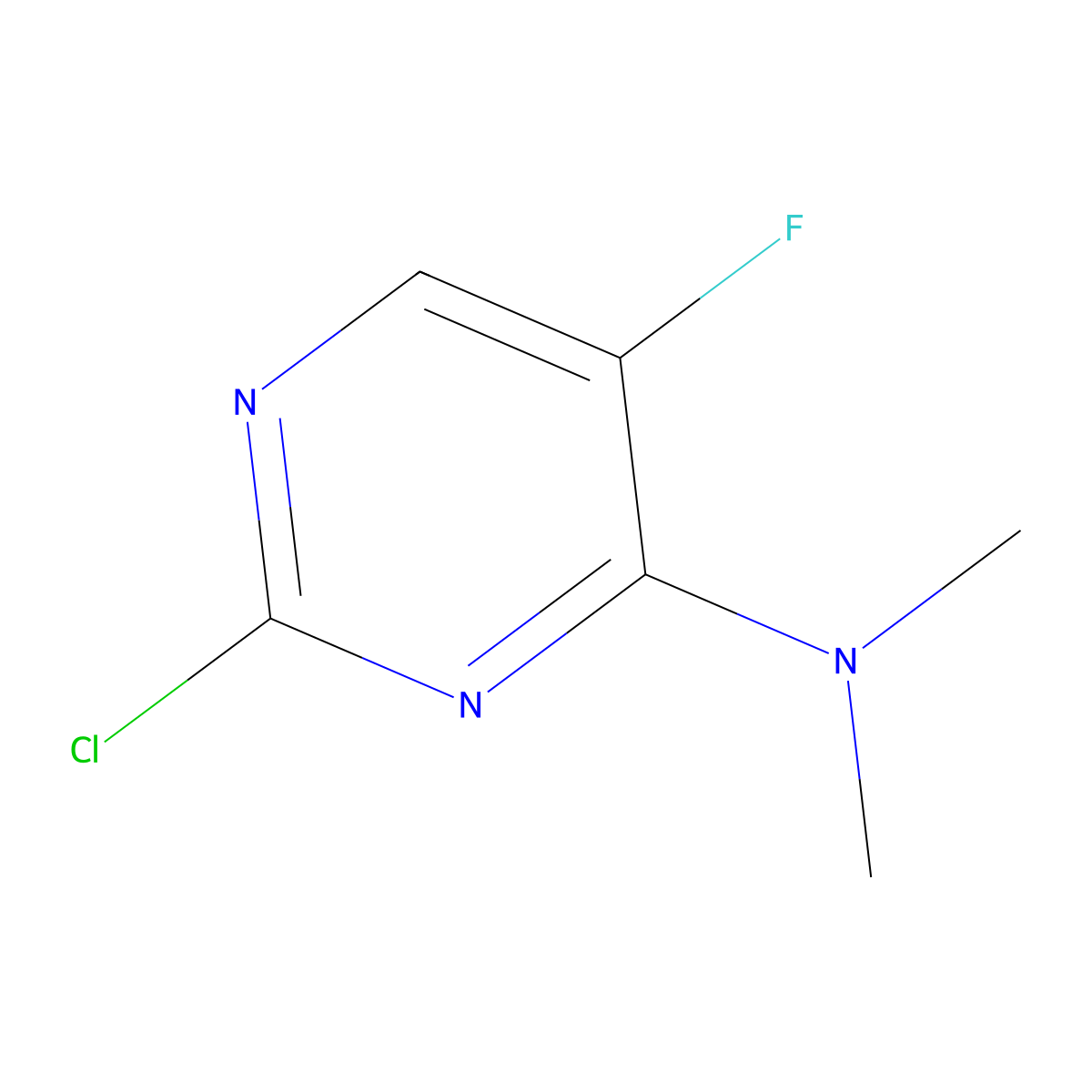 2-Chloro-4-(dimethylamino)-5-fluoropyrimidine molecular structure, CAS 355829-23-1